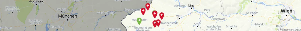 Kartenansicht für Apotheken-Notdienste in der Nähe von Mehrnbach (Ried, Oberösterreich)
